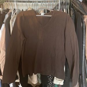 Weeds brown v neck cashmere sweater